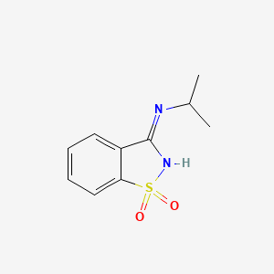 molecular formula C10H12N2O2S B1660652 1,1-Dioxo-N-propan-2-yl-1,2-benzothiazol-3-imine CAS No. 81038-89-3