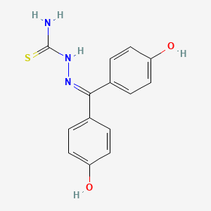 molecular formula C14H13N3O2S B1660656 Hydrazinecarbothioamide, 2-[bis(4-hydroxyphenyl)methylene]- CAS No. 81156-57-2