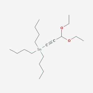 molecular formula C19H38O2Sn B1660680 Tributyl(3,3-diethoxyprop-1-YN-1-YL)stannane CAS No. 81535-78-6