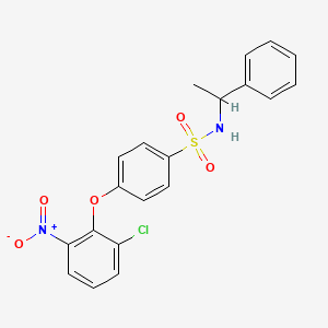 molecular formula C20H17ClN2O5S B1660714 4-(2-chloro-6-nitrophenoxy)-N-(1-phenylethyl)benzenesulfonamide CAS No. 823780-81-0