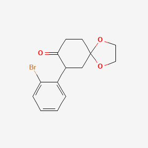 molecular formula C14H15BrO3 B1660715 7-(2-Bromophenyl)-1,4-dioxaspiro[4.5]decan-8-one CAS No. 823787-25-3