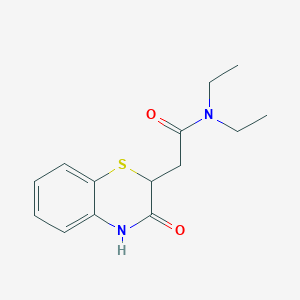 molecular formula C14H18N2O2S B1660720 N,N-Diethyl-2-(3-oxo-3,4-dihydro-2H-1,4-benzothiazin-2-yl)acetamide CAS No. 823801-74-7