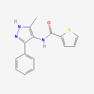 molecular formula C15H13N3OS B1660728 N-(5-methyl-3-phenyl-1H-pyrazol-4-yl)thiophene-2-carboxamide CAS No. 824968-90-3