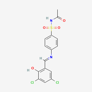 N-Acetyl-4-((3,5-dichloro-2-hydroxybenzylidene)amino)benzenesulfonamide