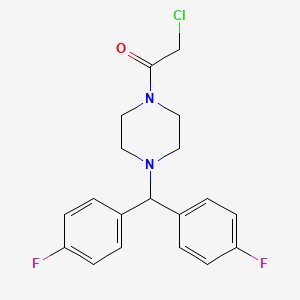 molecular formula C19H19ClF2N2O B1660750 1-{4-[Bis(4-fluorophenyl)methyl]piperazin-1-yl}-2-chloroethan-1-one CAS No. 827310-39-4