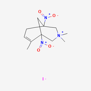 molecular formula C11H18IN3O4 B1660756 3,3,6-Trimethyl-1,5-dinitro-3-azabicyclo[3.3.1]non-6-en-3-ium iodide CAS No. 827580-72-3