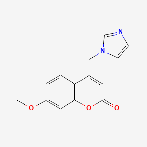 2H-1-Benzopyran-2-one, 4-(1H-imidazol-1-ylmethyl)-7-methoxy-