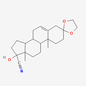 molecular formula C22H31NO3 B1660779 17'-hydroxy-10',13'-dimethylspiro[1,3-dioxolane-2,3'-2,4,7,8,9,11,12,14,15,16-decahydro-1H-cyclopenta[a]phenanthrene]-17'-carbonitrile CAS No. 83196-58-1
