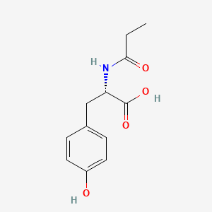 molecular formula C12H15NO4 B1660781 L-Tyrosine, N-(1-oxopropyl)- CAS No. 83240-72-6