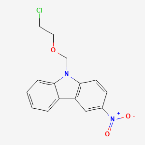 molecular formula C15H13ClN2O3 B1660785 9H-Carbazole, 9-[(2-chloroethoxy)methyl]-3-nitro- CAS No. 832691-01-7