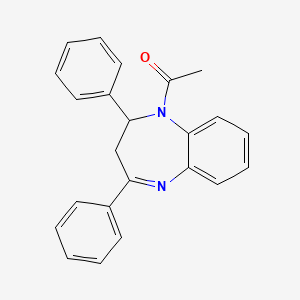 molecular formula C23H20N2O B1660790 1H-1,5-Benzodiazepine, 1-acetyl-2,3-dihydro-2,4-diphenyl- CAS No. 83352-94-7