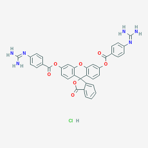 [6'-[4-(Diaminomethylideneamino)benzoyl]oxy-3-oxospiro[2-benzofuran-1,9'-xanthene]-3'-yl] 4-(diaminomethylideneamino)benzoate;hydrochloride