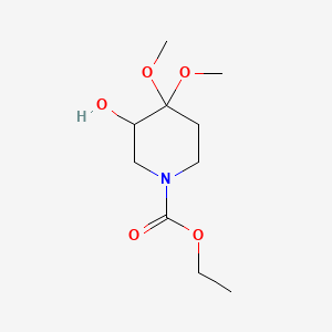 molecular formula C10H19NO5 B1660823 Ethyl 3-hydroxy-4,4-dimethoxypiperidine-1-carboxylate CAS No. 83898-43-5