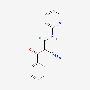 B1660830 2-Benzoyl-3-(pyridin-2-ylamino)-acrylonitrile CAS No. 84095-81-8