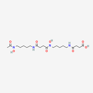 molecular formula C20H36N4O8 B1660835 4-[5-[[4-[5-[Acetyl(hydroxy)amino]pentylamino]-4-oxobutanoyl]-hydroxyamino]pentylamino]-4-oxobutanoic acid CAS No. 84211-46-1