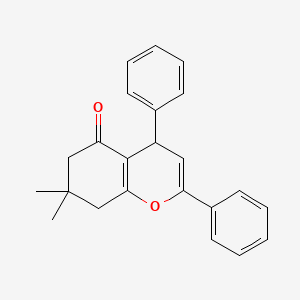 molecular formula C23H22O2 B1660837 5H-1-Benzopyran-5-one, 4,6,7,8-tetrahydro-7,7-dimethyl-2,4-diphenyl- CAS No. 84230-67-1