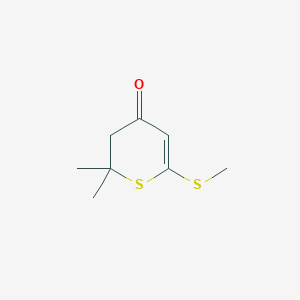 molecular formula C8H12OS2 B1660838 4H-Thiopyran-4-one, 2,3-dihydro-2,2-dimethyl-6-(methylthio)- CAS No. 84260-83-3