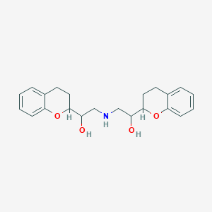 molecular formula C22H27NO4 B166084 1-(3,4-dihydro-2H-chromen-2-yl)-2-[[2-(3,4-dihydro-2H-chromen-2-yl)-2-hydroxyethyl]amino]ethanol CAS No. 125591-32-4