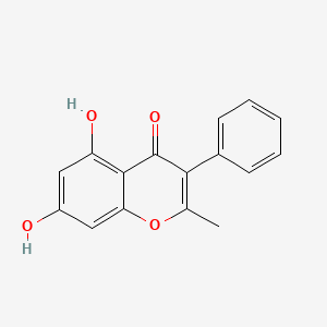 molecular formula C16H12O4 B1660841 4H-1-Benzopyran-4-one, 5,7-dihydroxy-2-methyl-3-phenyl- CAS No. 844-95-1