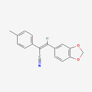 molecular formula C17H13NO2 B1660845 3-(1,3-Benzodioxol-5-yl)-2-(4-methylphenyl)acrylonitrile CAS No. 84455-47-0