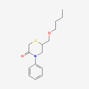 molecular formula C15H21NO2S B1660856 3-Thiomorpholinone, 6-(butoxymethyl)-4-phenyl- CAS No. 84609-64-3