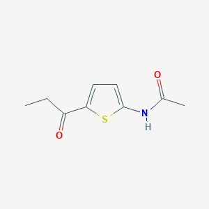 molecular formula C9H11NO2S B1660859 Acetamide, N-[5-(1-oxopropyl)-2-thienyl]- CAS No. 84703-02-6