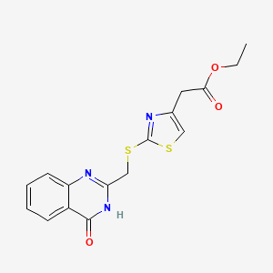 molecular formula C16H15N3O3S2 B1660895 Ethyl 2-(2-{[(4-oxo-3,4-dihydroquinazolin-2-yl)methyl]sulfanyl}-1,3-thiazol-4-yl)acetate CAS No. 852299-86-6