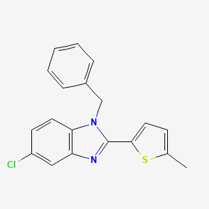 molecular formula C19H15ClN2S B1660901 1-Benzyl-5-chloro-2-(5-methylthiophen-2-yl)benzimidazole CAS No. 852956-06-0