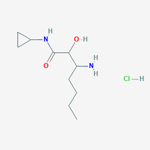 molecular formula C10H21ClN2O2 B1660923 3-Amino-N-cyclopropyl-2-hydroxyheptanamide hydrochloride CAS No. 856707-74-9