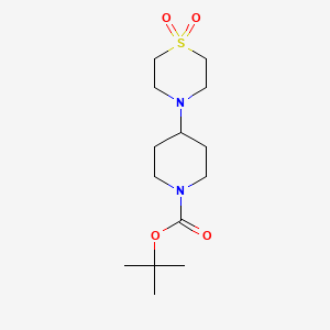 molecular formula C14H26N2O4S B1660970 tert-Butyl 4-(1,1-dioxo-1lambda6-thiomorpholin-4-yl)piperidine-1-carboxylate CAS No. 864293-77-6