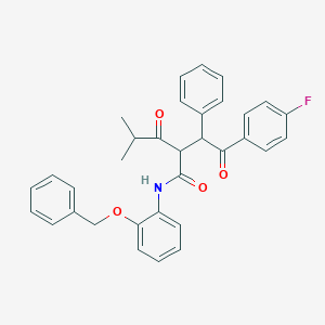 B016610 2-[2-(4-Fluorophenyl)-2-oxo-1-phenyl-ethyl]-4-methyl-3-oxo-pentanoic Acid, (2-Benzyloxy-phenyl)-amide CAS No. 887355-33-1