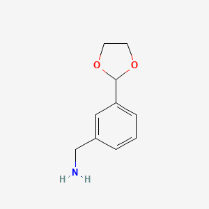 molecular formula C10H13NO2 B1661058 (3-(1,3-Dioxolan-2-yl)phenyl)methanamine CAS No. 875582-75-5