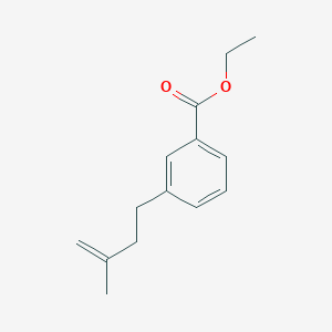molecular formula C14H18O2 B166109 4-(3-Carboethoxyphenyl)-2-methyl-1-butene CAS No. 127356-56-3