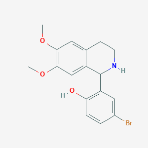 molecular formula C17H18BrNO3 B1661141 Phenol, 4-bromo-2-(1,2,3,4-tetrahydro-6,7-dimethoxy-1-isoquinolinyl)- CAS No. 88307-73-7