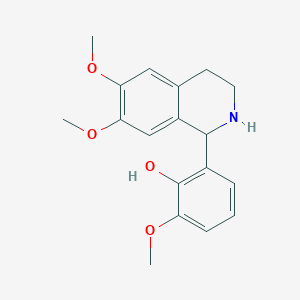 molecular formula C18H21NO4 B1661142 Phenol, 2-methoxy-6-(1,2,3,4-tetrahydro-6,7-dimethoxy-1-isoquinolinyl)- CAS No. 88307-75-9