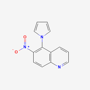 molecular formula C13H9N3O2 B1661150 Quinoline, 6-nitro-5-(1H-pyrrol-1-yl)- CAS No. 88328-40-9