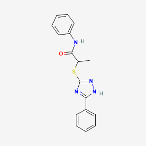 N-Phenyl-2-[(5-phenyl-1H-1,2,4-triazol-3-yl)sulfanyl]propanamide
