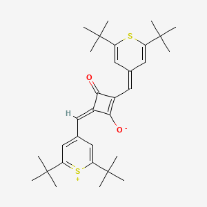 molecular formula C32H42O2S2 B1661242 Cyclobutenediylium, 1,3-bis((2,6-bis(1,1-dimethylethyl)-4H-thiopyran-4-ylidene)methyl)-2,4-dihydroxy-, bis(inner salt) CAS No. 88878-49-3