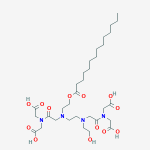 molecular formula C32H56N4O13 B166127 N(3)-2'-Myristoyloxyethyl-N(6)-2'-hydroxyethyl-1,8-dioxotriethylenetetramine-N,N,N',N'-tetraacetic acid CAS No. 138420-02-7