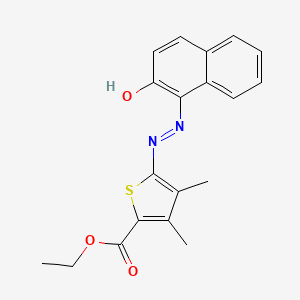 molecular formula C19H18N2O3S B1661282 ethyl 5-[(E)-(2-hydroxy-1-naphthyl)diazenyl]-3,4-dimethylthiophene-2-carboxylate CAS No. 892223-44-8