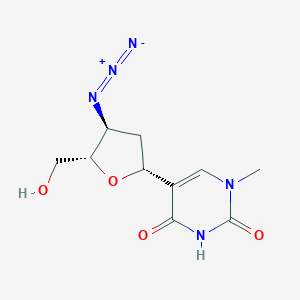 molecular formula C10H13N5O4 B166129 1-Methyl-5-(3-azido-2,3-dideoxy-beta-pentofuranosyl)uracil CAS No. 127517-38-8