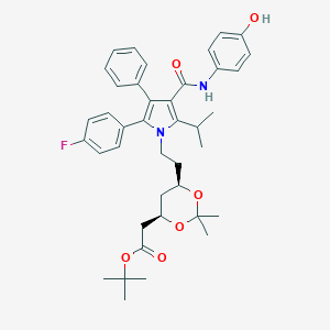 (6-{2-[2-(4-Fluoro-phenyl)-4-(4-hydroxy-phenylcarbamoyl)-5-isopropyl-3-phenyl-pyrrol-1-yl]-ethyl}-2,2-dimethyl-[1,3]-dioxane-4-yl)-acetic Acid, tert-B