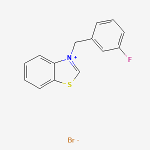 molecular formula C14H11BrFNS B1661305 Benzothiazolium, 3-[(3-fluorophenyl)methyl]-, bromide CAS No. 89542-43-8
