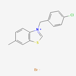 molecular formula C15H13BrClNS B1661306 Benzothiazolium, 3-[(4-chlorophenyl)methyl]-6-methyl-, bromide CAS No. 89542-57-4