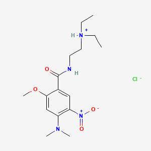B1661314 4-Dimethylamino-5-nitro-2-methoxy-N-(2-diethylaminoethyl)benzamide hydrochloride CAS No. 89591-51-5