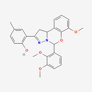 2-[5-(2,3-Dimethoxyphenyl)-7-methoxy-1,10b-dihydropyrazolo[1,5-c][1,3]benzoxazin-2-yl]-4-methylphenol