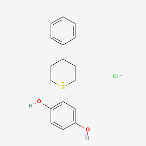 2H-Thiopyranium, 1-(2,5-dihydroxyphenyl)tetrahydro-4-phenyl-, chloride