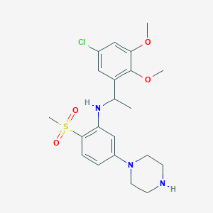 molecular formula C21H28ClN3O4S B1661399 N-[1-(5-chloro-2,3-dimethoxyphenyl)ethyl]-2-methylsulfonyl-5-piperazin-1-ylaniline CAS No. 903580-16-5