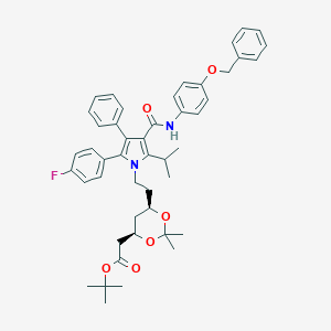 tert-butyl 2-[(4R,6R)-6-[2-[2-(4-fluorophenyl)-3-phenyl-4-[(4-phenylmethoxyphenyl)carbamoyl]-5-propan-2-ylpyrrol-1-yl]ethyl]-2,2-dimethyl-1,3-dioxan-4-yl]acetate