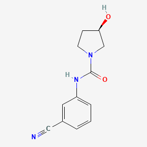 molecular formula C12H13N3O2 B1661525 (3R)-N-(3-Cyanophenyl)-3-hydroxypyrrolidine-1-carboxamide CAS No. 918813-34-0